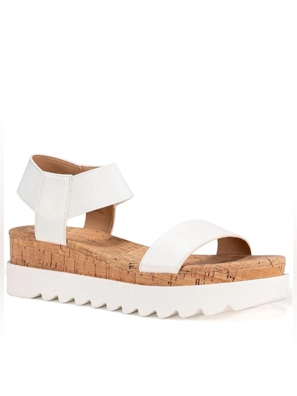 Sun + Stone Melanyy Flatform Sandals in Crisp White, Size 11, NWT